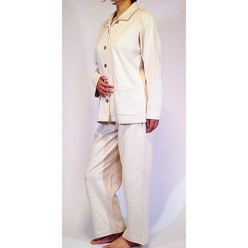 日本製 ドット柄長袖パジャマ きなり オーガニックコットン パジャマ レディース レディースパジャマオーガニックコットン長袖パジャマアトピー 下着 靴下 部屋着 Meorboston Org