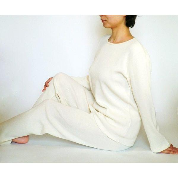 レディース パジャマ オーガニックコットン ワッフルTシャツ長袖パジャマ |  | 01