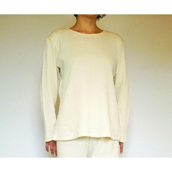 レディース パジャマ オーガニックコットン ワッフルTシャツ長袖パジャマ |  | 02