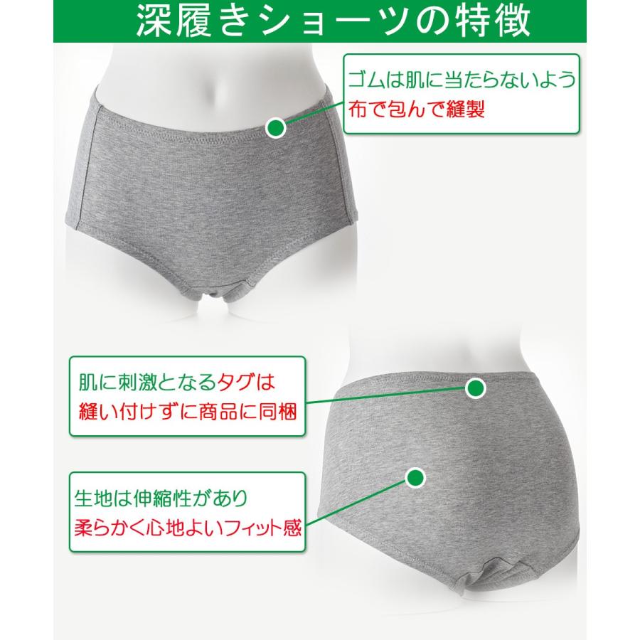レディース オーガニックコットン ショーツ 女性 下着 オーコット深履きショーツ Lady's Shorts |  | 02
