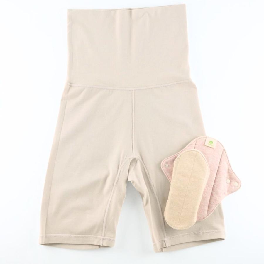 レディース下着 オーガニック抗菌防臭ベア天竺腹巻付き五分丈パンツ Lady's Shorts |  | 15