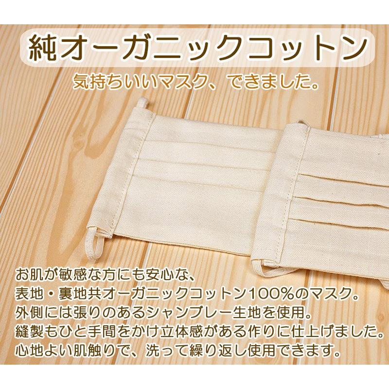 布マスク プリーツ大人 オーガニックコットン 日本製 敏感肌 洗える