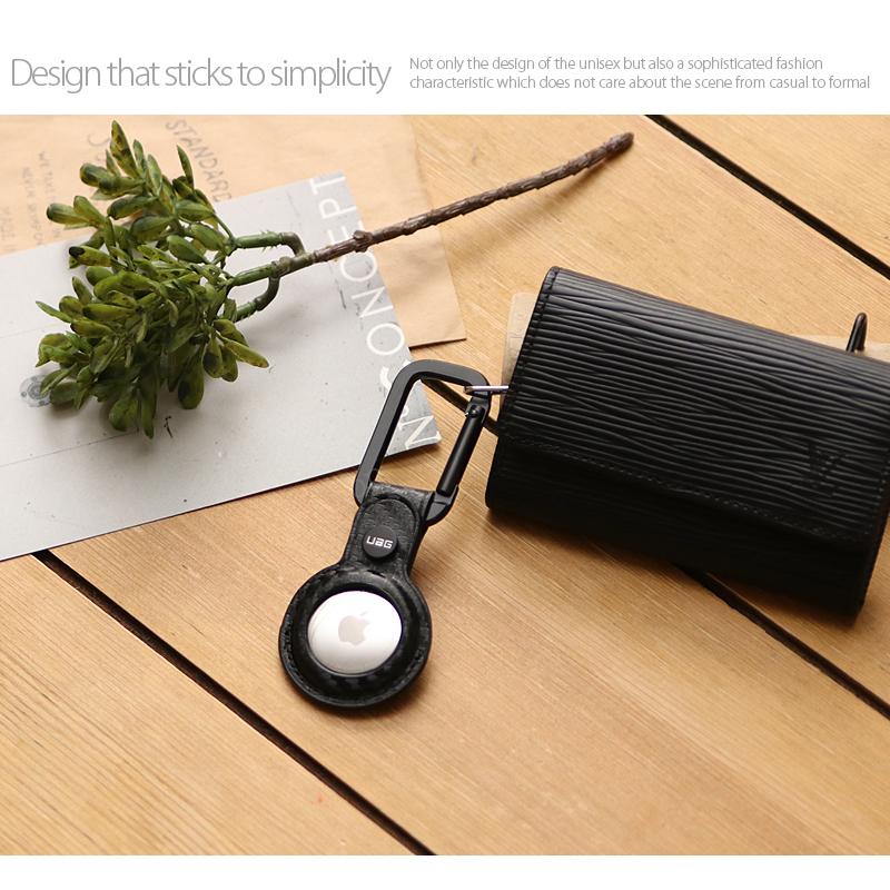 AirTag ケース レザー キーホルダー カバー PUレザー ブラック AirTag用 ケース レザー 【ブラック】 黒 エアタグ用
