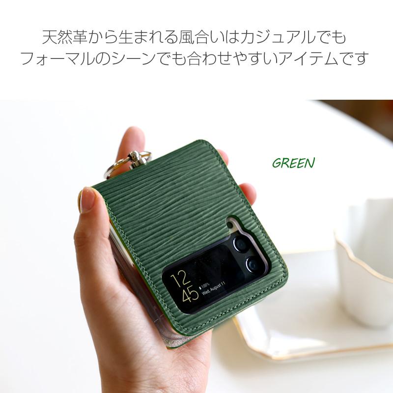 Galaxy 【本革】 galaxy z flip4 ケース カバー 韓国 本革