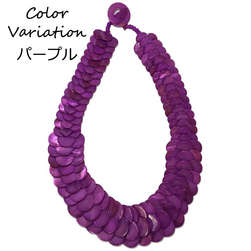 タヒチアンダンス　シェルネックレスとブレスレット タヒチアンシェルチョーカー （ヘレヌイ）ブラック – 【公式