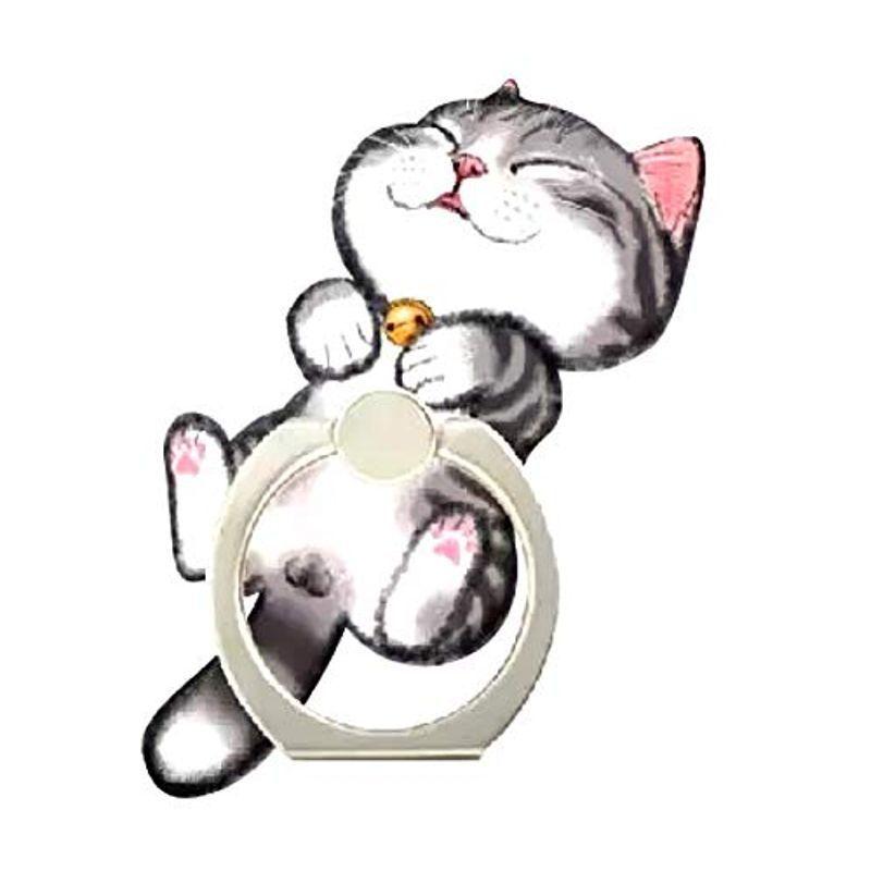 Ram Beans 猫 ねこ ヘソ天 おしり スタイリッシュ かわいい 薄型 スマホリング 落下防止 スタンド機能 360度回転 バンカーリ Muy Linda 通販 Yahoo ショッピング