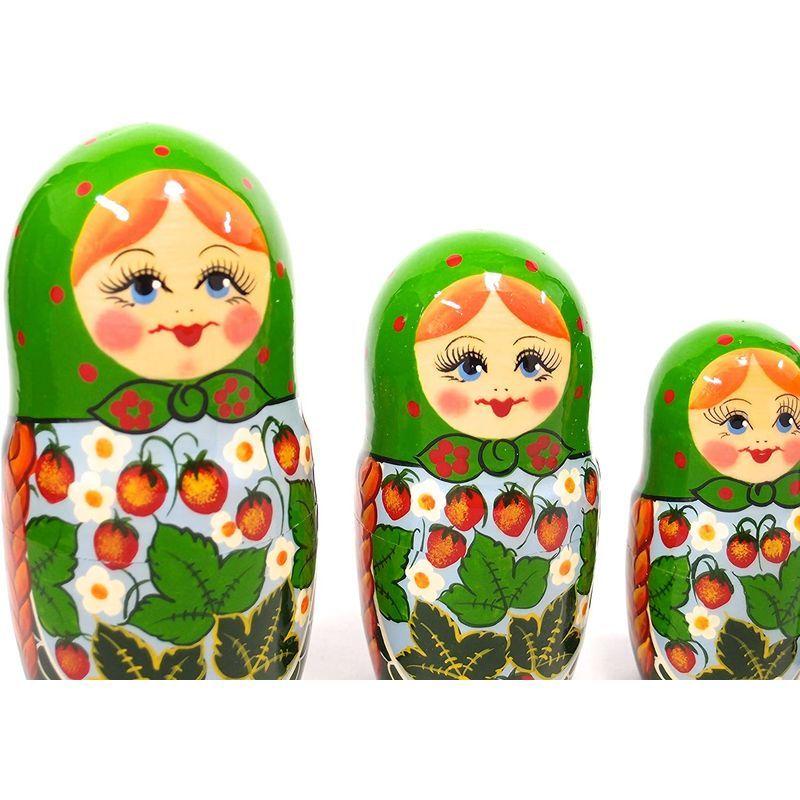 セミョーノフ産 マトリョーシカ７個組 Artist Serise 三つ編みとストロベリー Muy Linda 通販 Yahoo ショッピング
