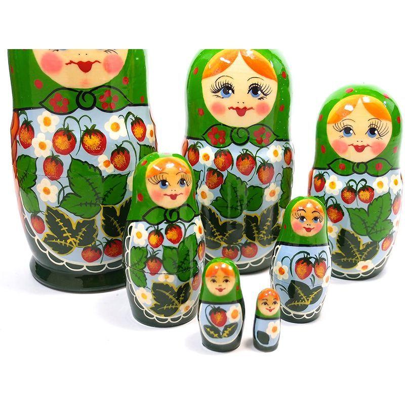 セミョーノフ産 マトリョーシカ７個組 Artist Serise 三つ編みとストロベリー Muy Linda 通販 Yahoo ショッピング