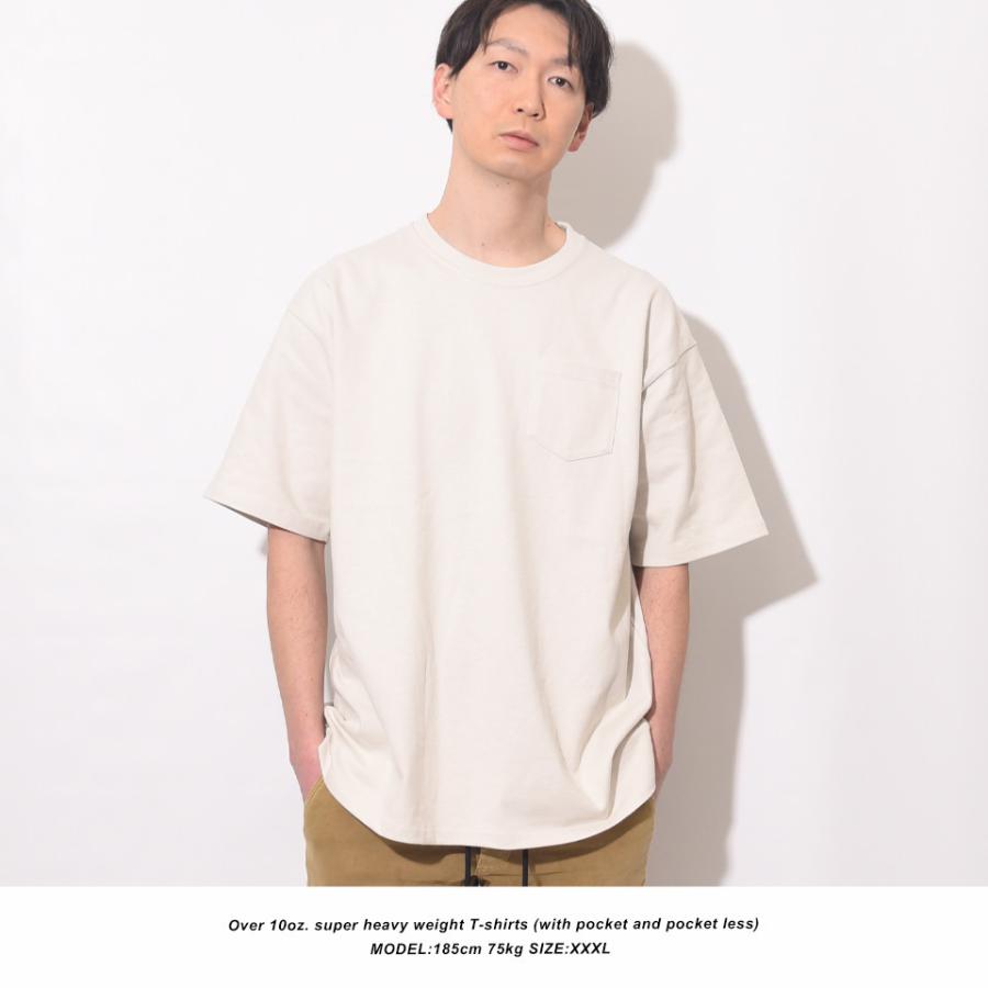 tシャツ メンズ 半袖 厚手 無地 半袖 透けないtシャツ ブランド おしゃれ 人気  白 黒 ポケットtシャツ 超厚手 10オンス 高品質｜muziichiba｜13