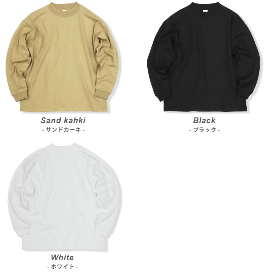 モックネック ロングtシャツ 厚手 ロンt 無地 メンズ 長袖tシャツ 10