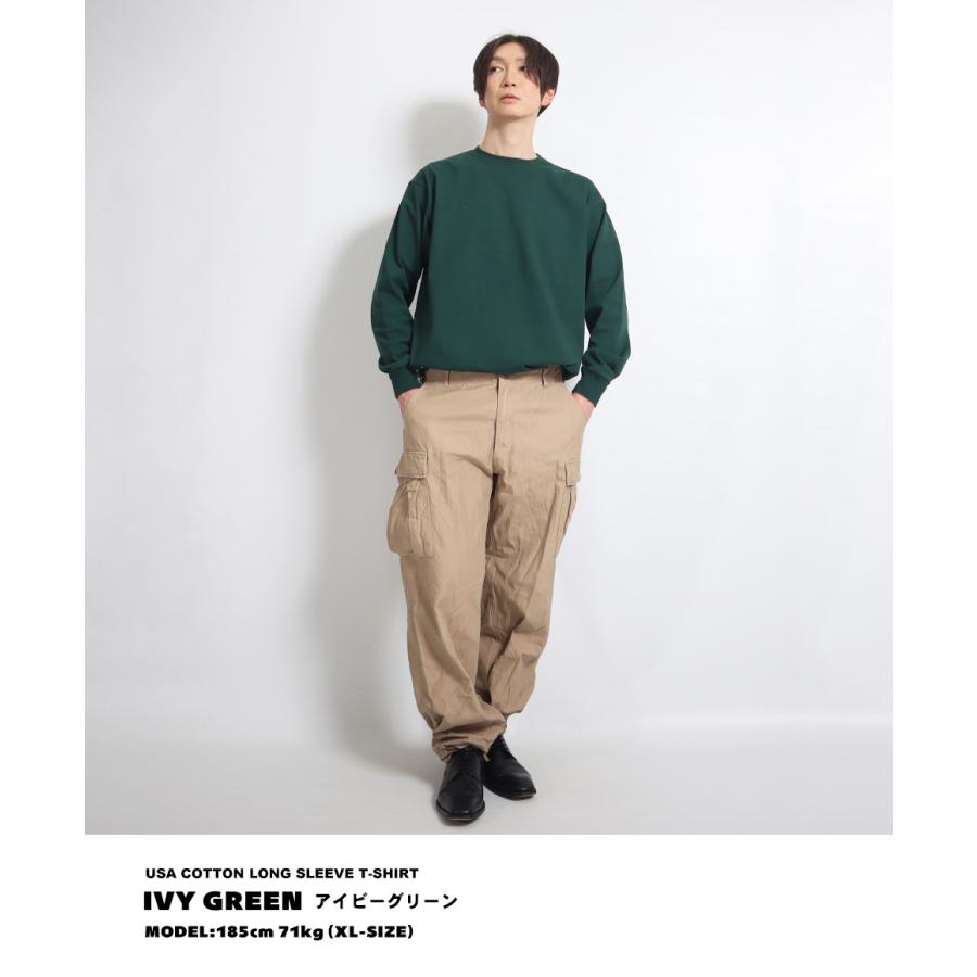長袖tシャツ ロンt ロングtシャツ メンズ 厚手 無地 USAコットン 