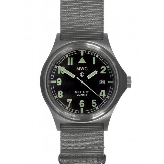 ミリタリーウォッチ MWC時計 腕時計 G10BH サテンフィニッシュ デート モデル バッテリーハッチ クォーツ NATOストラップ ２本付き｜mwcunlimited｜02