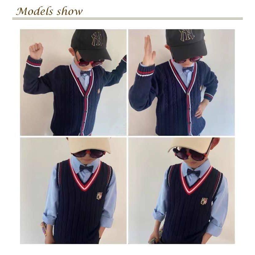 キッズ カーディガン 綿100% ライン入り 制服 子供服 男の子 女の子 ニットセーター 前開き 長袖 ニットカーディガン スクールカーディガン V|mxluo|06