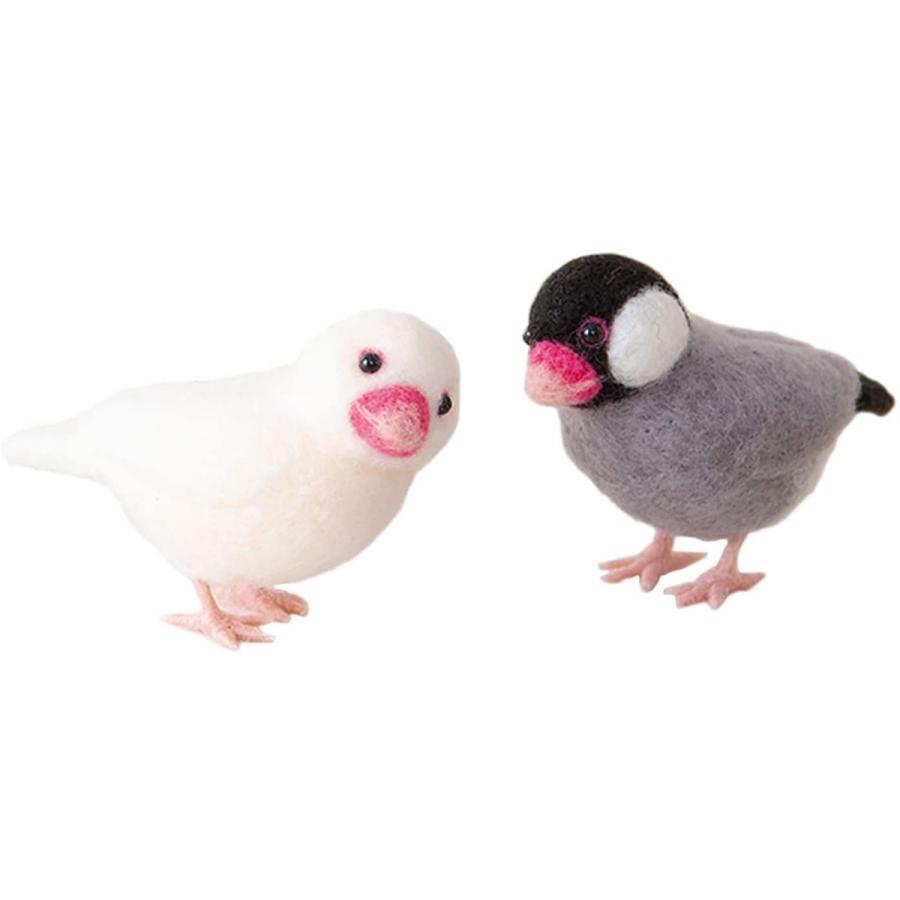 ハマナカ 羊毛フェルトキット アクレーヌでつくる かわいい 小鳥 桜文鳥と白文鳥 H441 526 My 0403 通販 Yahoo ショッピング