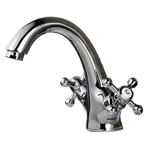 好評 K13 洗面用 アンティーク 混合水栓 蛇口 クラシック 2ハンドル レトロ 洗面台 手洗いボウル クロスハンドル 水道 取り付けホース付き 新版 J Metalogradnja Rs