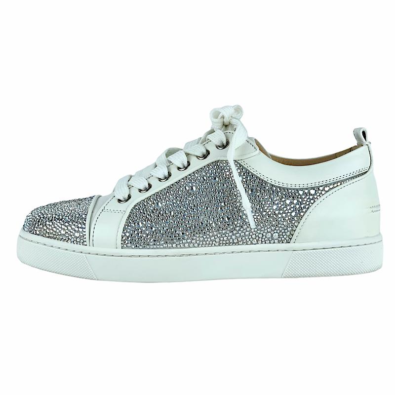 クリスチャンルブタン Christian Louboutin ルイスジュニア スニーカー 靴 シューズ レザー ホワイト スワロフスキー_2