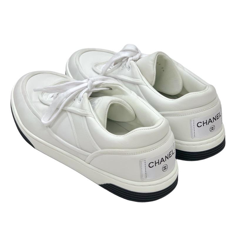 シャネル CHANEL スニーカー 靴 シューズ ココマーク ロゴ レザー ホワイト 白｜my-closet-bytieel｜04