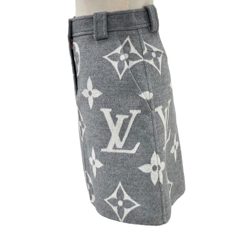 ルイヴィトン LOUIS VUITTON モノグラム ボトムス ウール グレー 未使用 スカート ジャイアントモノグラムの画像