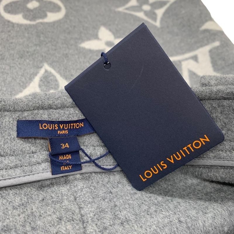 ルイヴィトン LOUIS VUITTON モノグラム ボトムス ウール グレー 未使用 スカート ジャイアントモノグラムの画像