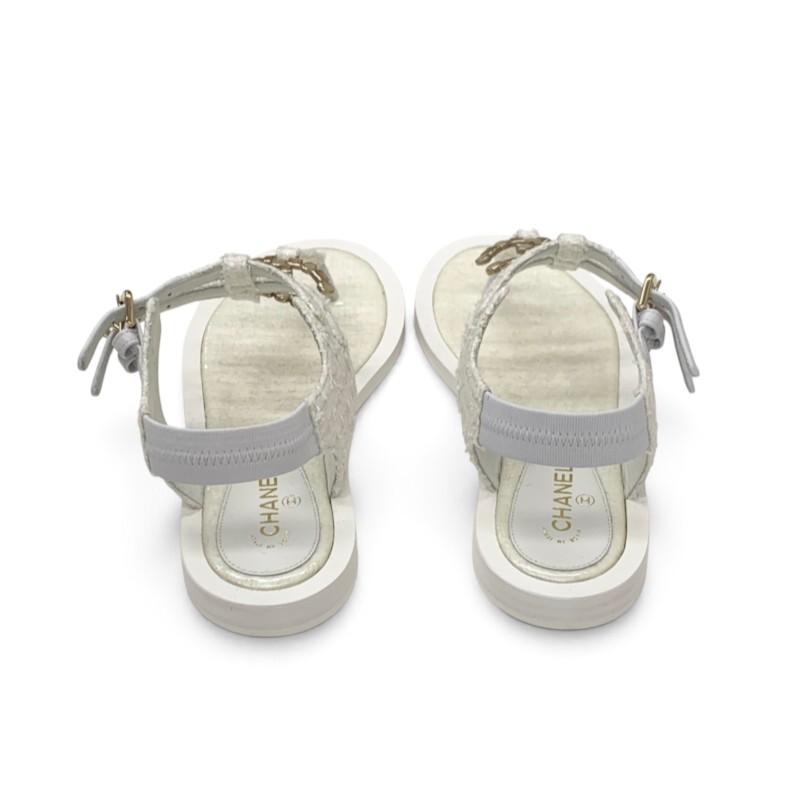 CHANEL（シャネル） サンダル 靴 シューズ ファブリック ホワイト 白