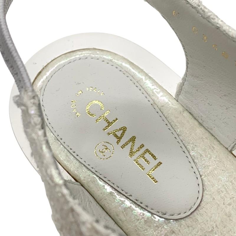 CHANEL（シャネル） サンダル 靴 シューズ ファブリック ホワイト 白