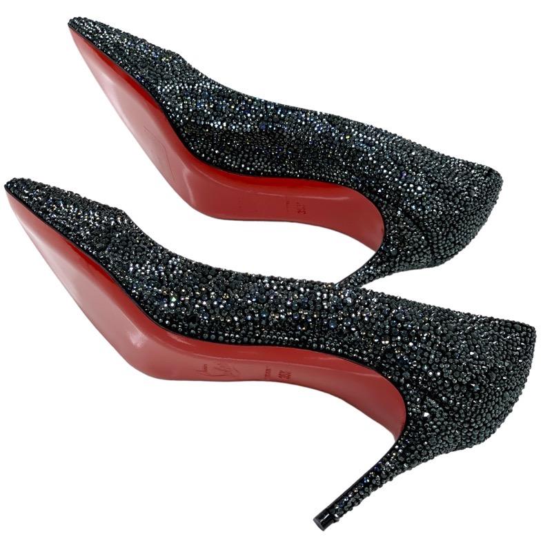 クリスチャンルブタン Christian Louboutin デコルテ パンプス 靴 シューズ スワロフスキー ブラック 未使用 パーティーシューズ_5