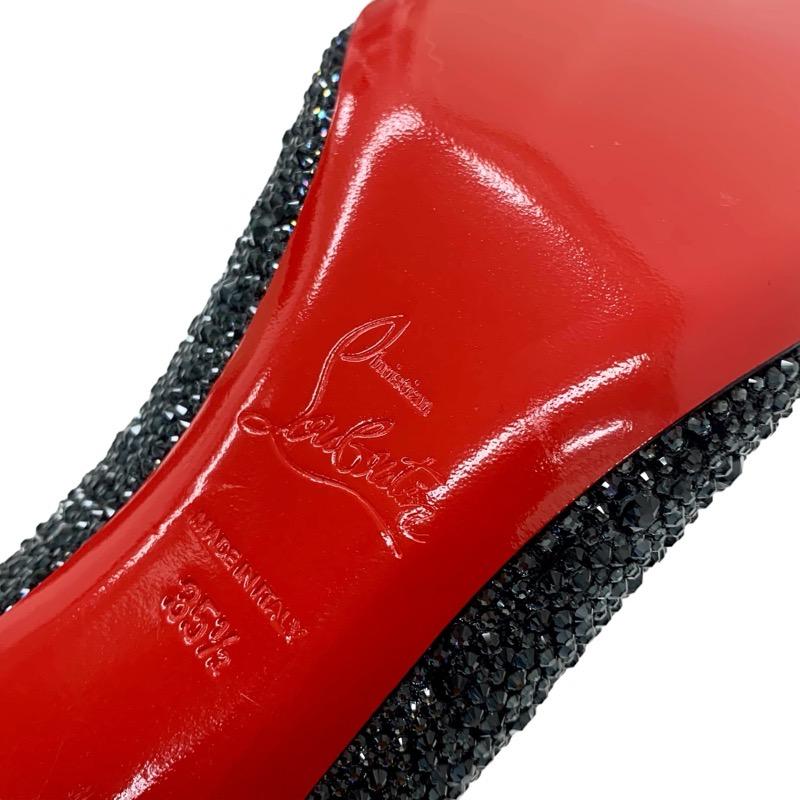 クリスチャンルブタン Christian Louboutin デコルテ パンプス 靴 シューズ スワロフスキー ブラック 未使用 パーティーシューズ_7