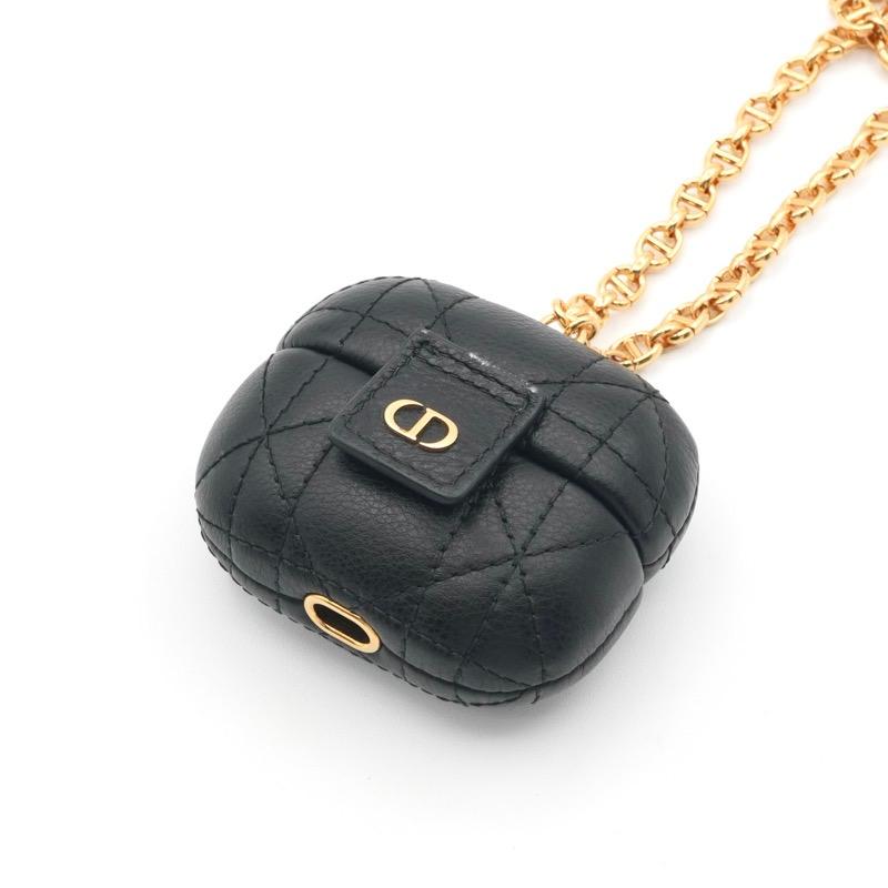 クリスチャンディオール CHRISTIAN DIOR カナージュ ブラック ゴールド CD チェーン airpodsケース_2
