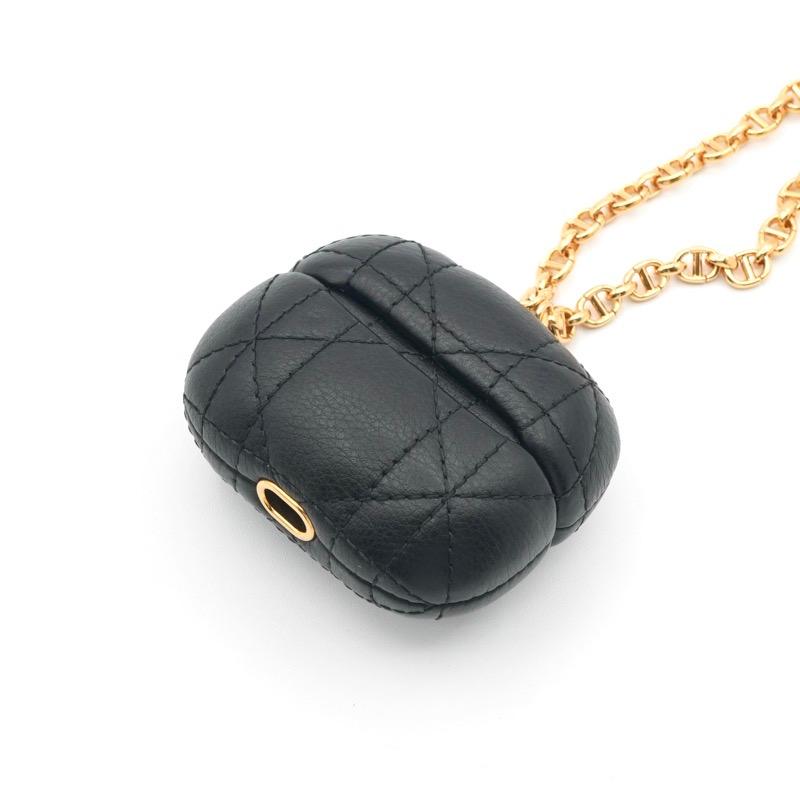 クリスチャンディオール CHRISTIAN DIOR カナージュ ブラック ゴールド CD チェーン airpodsケース_3