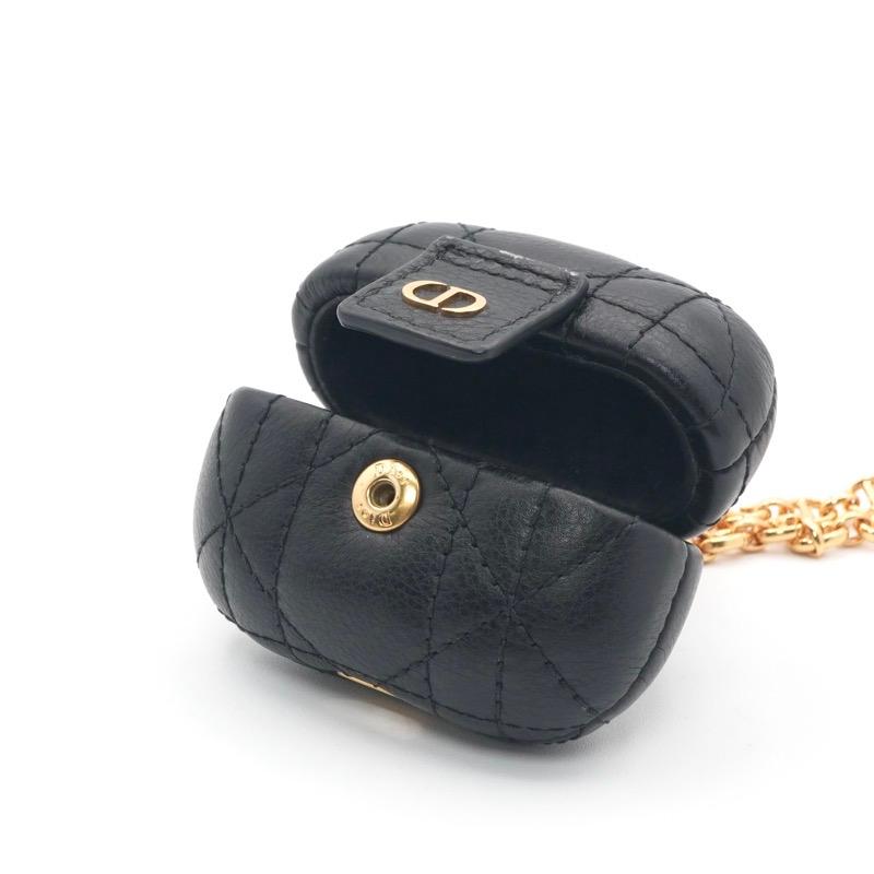 クリスチャンディオール CHRISTIAN DIOR カナージュ ブラック ゴールド CD チェーン airpodsケース_6