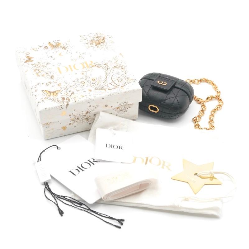 クリスチャンディオール CHRISTIAN DIOR カナージュ ブラック ゴールド CD チェーン airpodsケース_8