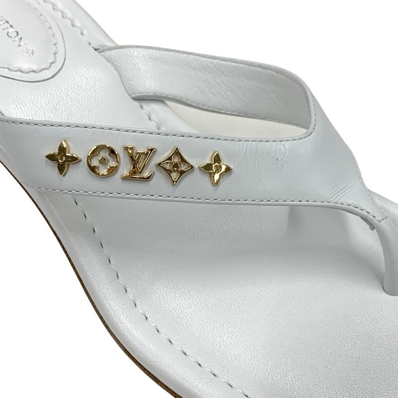 ルイヴィトン LOUIS VUITTON サンダル 靴 シューズ レザー ホワイト 白 