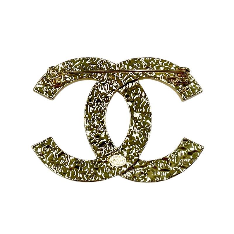 シャネル CHANEL ブローチ コサージュ ゴールド ピンク ココマーク ラインストーン_2