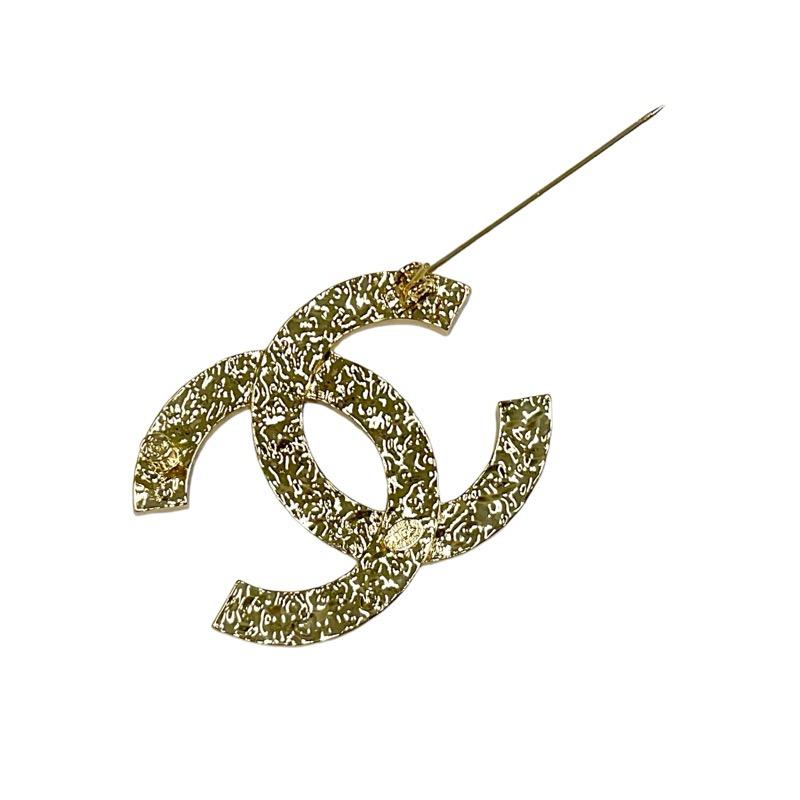 シャネル CHANEL ブローチ コサージュ ゴールド ピンク ココマーク ラインストーン_3