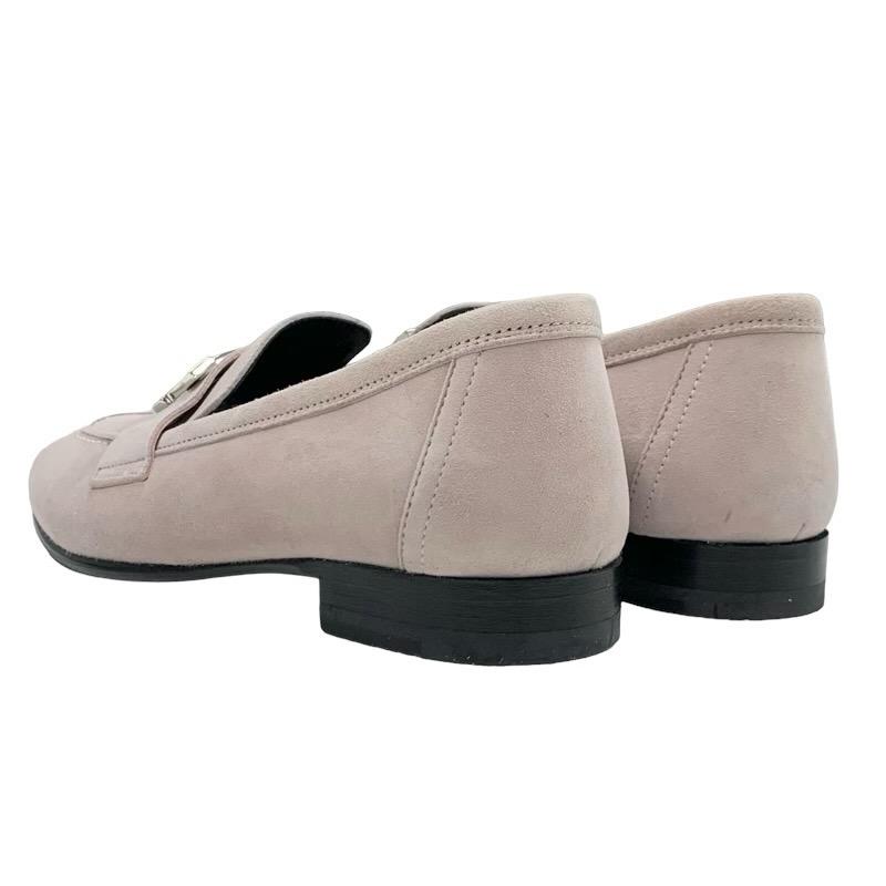 エルメス パリ スエード H金具 ローファー ピンク