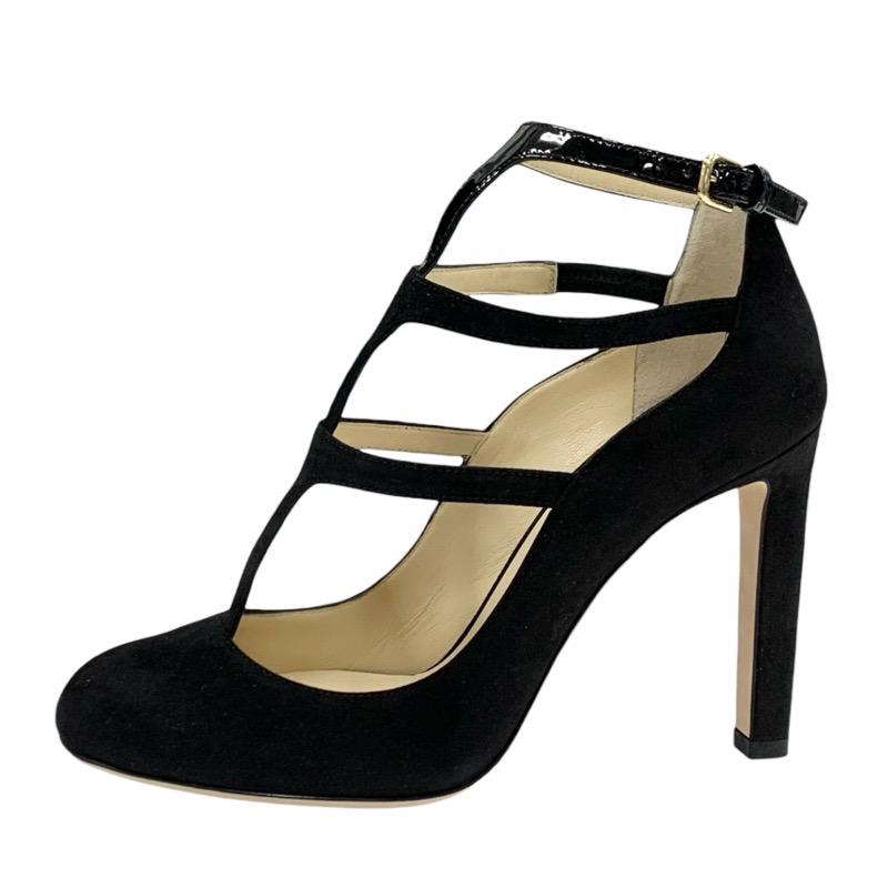 ジミーチュウ JIMMY CHOO パンプス 靴 シューズ スエード パテント ブラック 黒 未使用 ストラップ_2