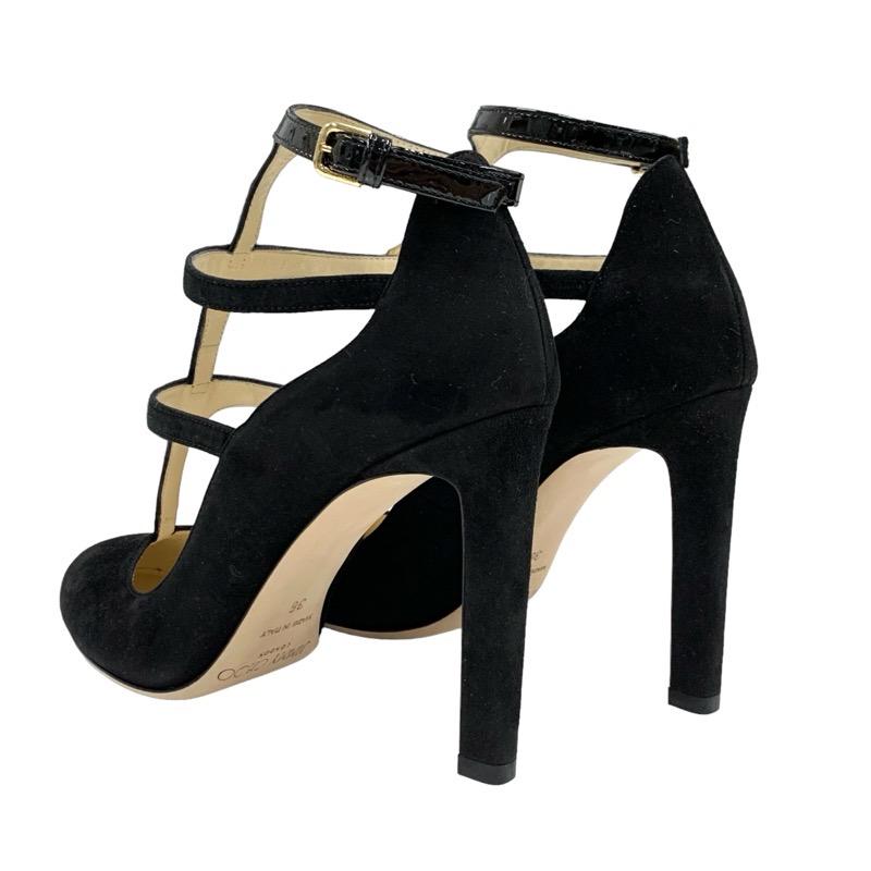 ジミーチュウ JIMMY CHOO パンプス 靴 シューズ スエード パテント ブラック 黒 未使用 ストラップ_3