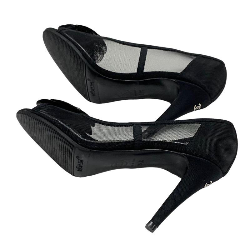 CHANEL メッシュ パンプス 黒 CHANEL シャネル パンプス 靴 シューズ メッシュ ファブリック