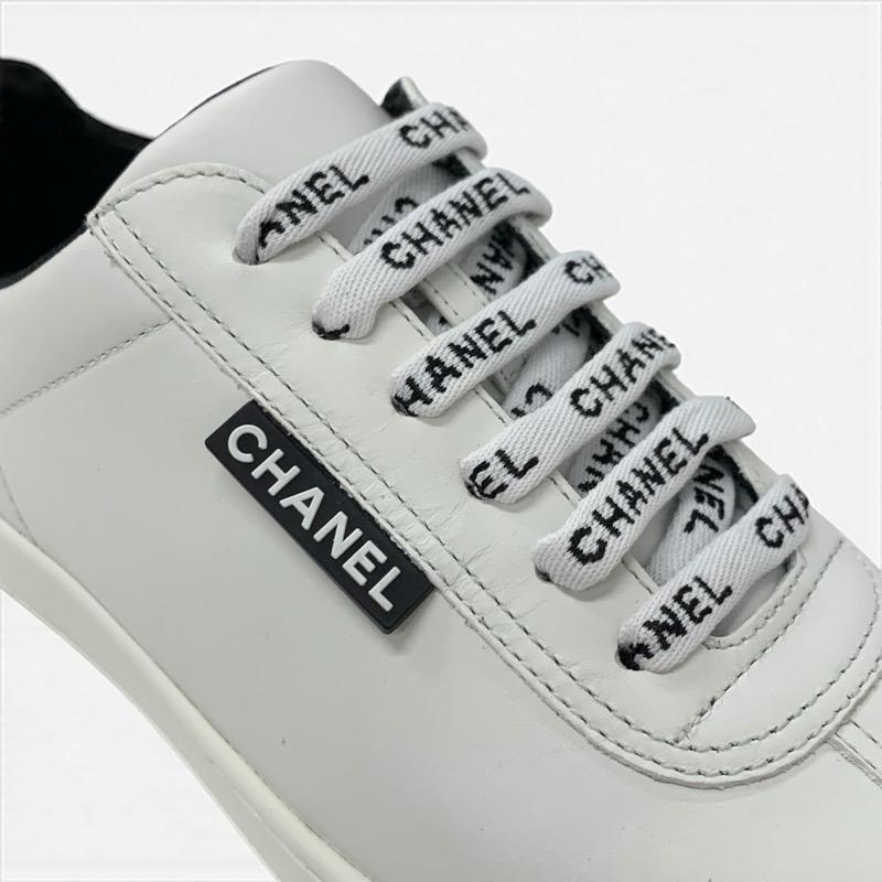 CHANEL シャネル スニーカー 靴 シューズ レザー ホワイト 白 未使用 