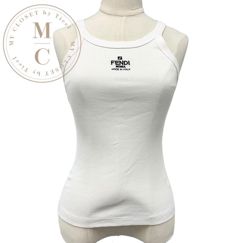 FENDI（フェンディ） トップス コットン ホワイト ブラック ロゴ