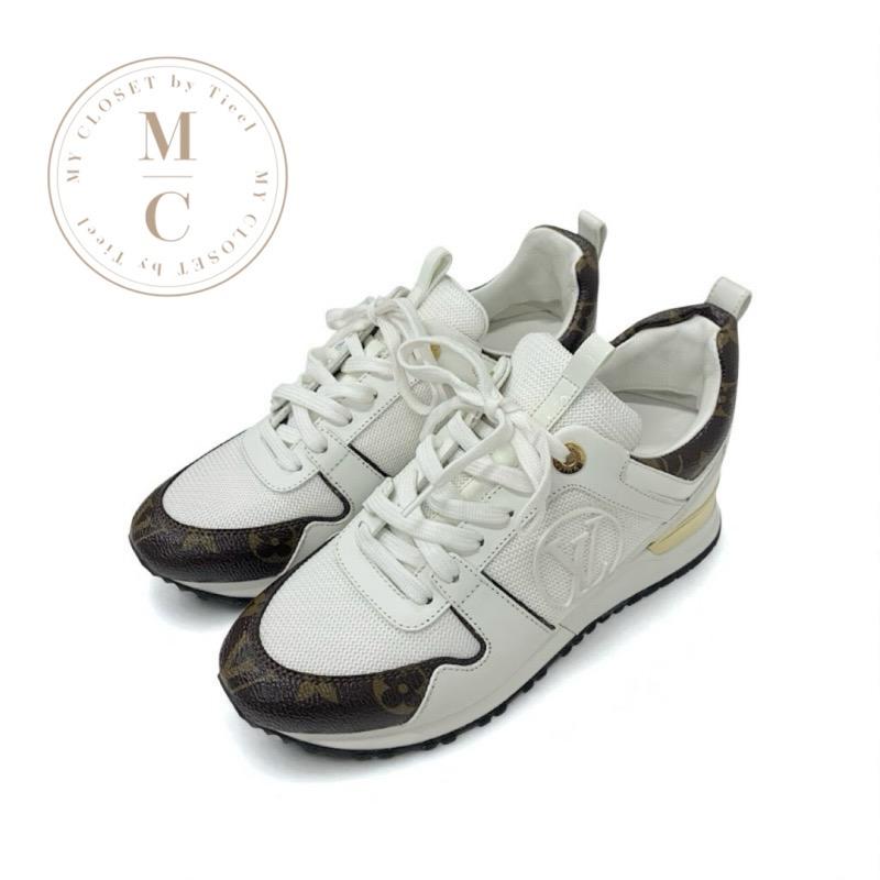 ルイヴィトン LOUIS VUITTON ランアウェイライン モノグラム スニーカー 靴 シューズ レザー メッシュ ホワイト ブラウン インヒール ロゴ LOUIS VUITTON（ルイ・ヴィトン） ランアウェイライン モノグラム