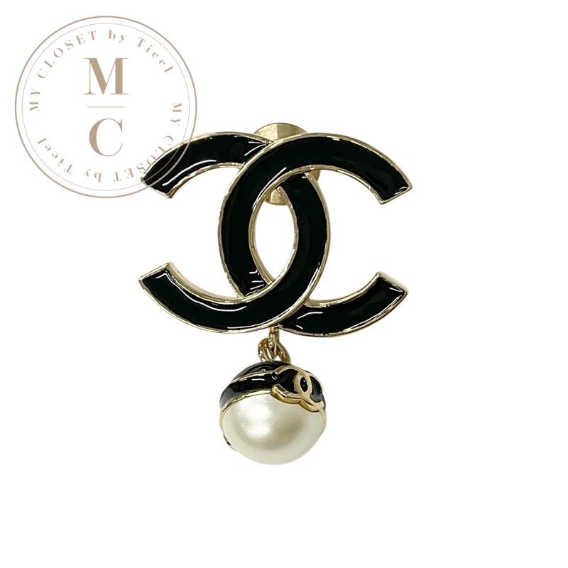 CHANEL シャネル ブローチ コサージュ ゴールド ブラック ピンブローチ 