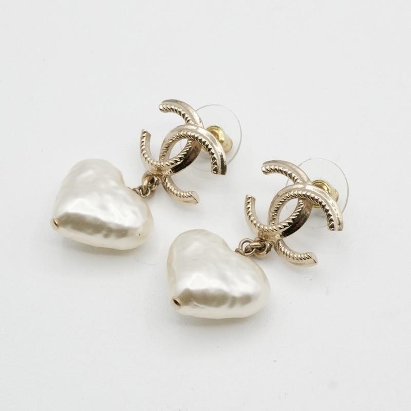 CHANEL (シャネル) ココマーク ハートモチーフ ラインストーン ピアス 2023年 春夏 CHANEL シャネル ピアス ココマーク ハートモチーフ