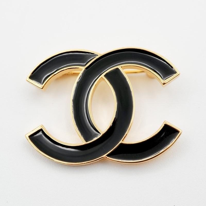 シャネル CHANEL ブローチ コサージュ ゴールド ブラック ココマーク_1