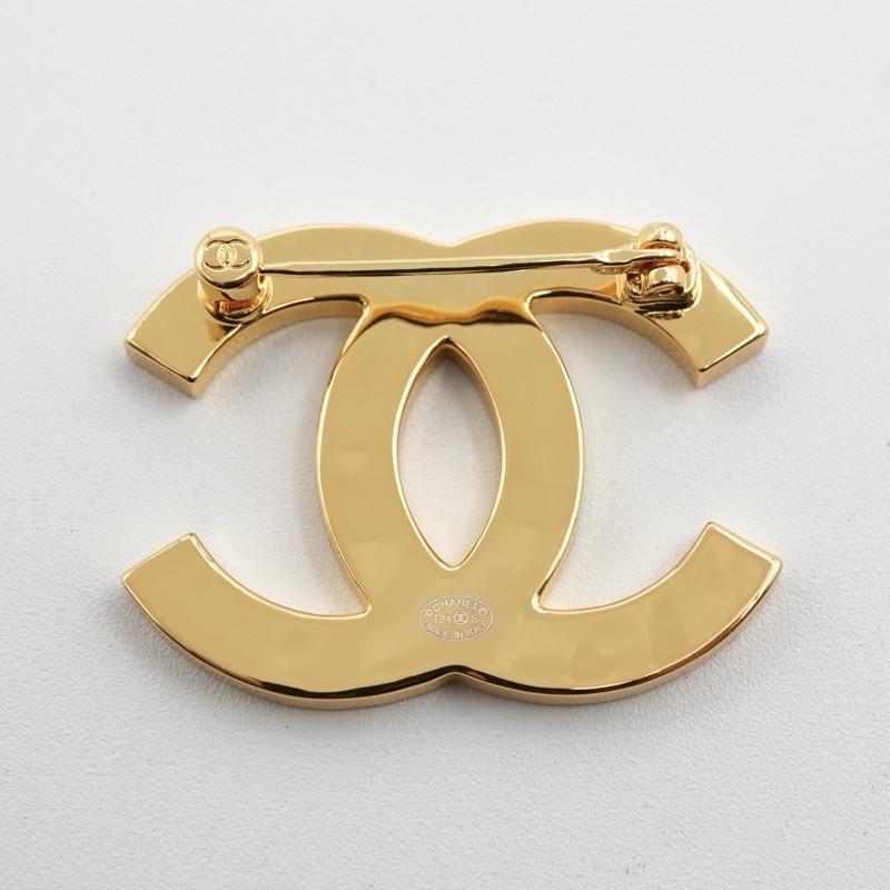 シャネル CHANEL ブローチ コサージュ ゴールド ブラック ココマーク_2