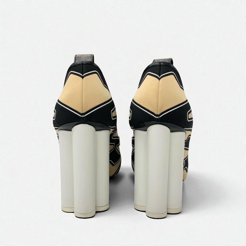 ルイヴィトン LOUIS VUITTON スウィフトライン モノグラム パンプス 靴 シューズ レザー ファブリック ブラック ベージュ ホワイト_5