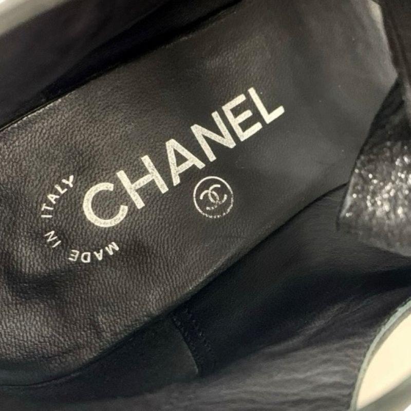 シャネル CHANEL パンプス 靴 シューズ レザー ブラック 黒 ココマーク リボン スター ラインストーン_6