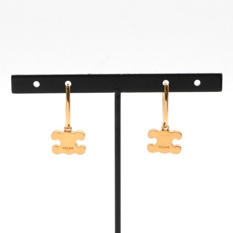 CELINE セリーヌ ピアス イヤリング ゴールド トリオンフ ライン
