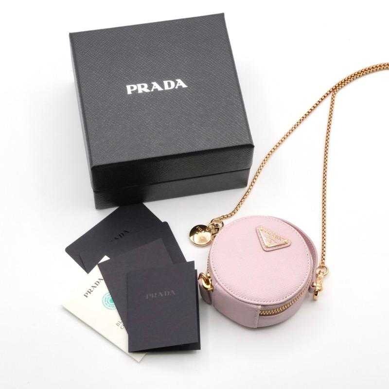 PRADA（プラダ） ポーチ ピンク ゴールド 未使用 トライアングルロゴ 