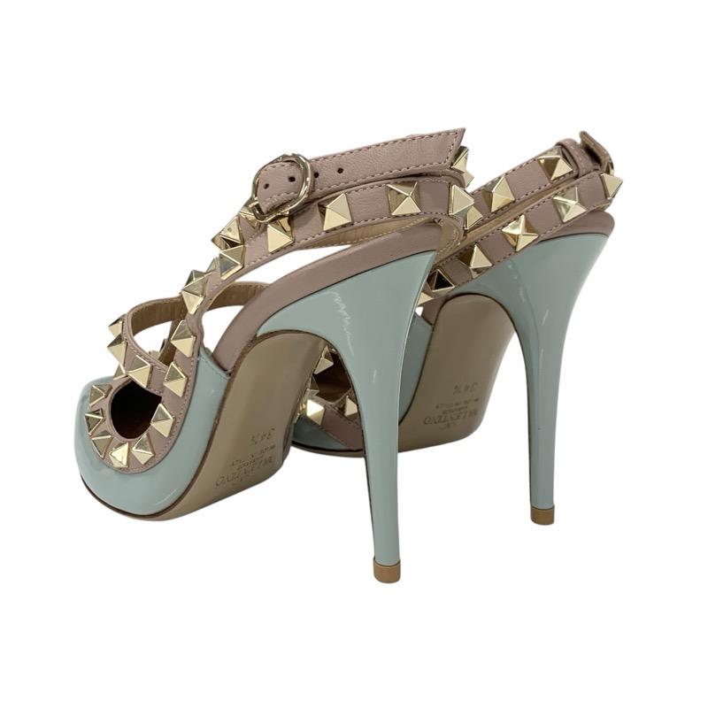 ヴァレンティノ VALENTINO パンプス 靴 シューズ パテント レザー ライトブルー ピンクベージュ ゴールド ロックスタッズ_3